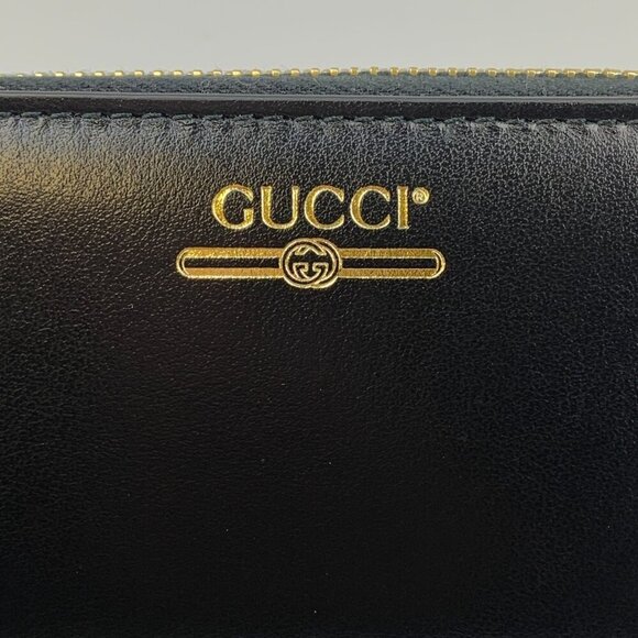 NIB Gucci zip card case wallet with gucci logo in black - Picture 7 of 10
